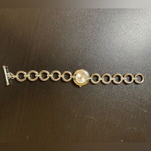 Chic Gold and Silver Women's Chain Watch